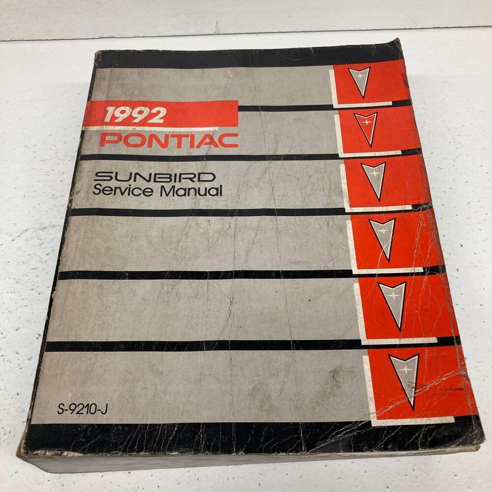 1992 Pontiac Sunbird Service Manual S-9210-J GM